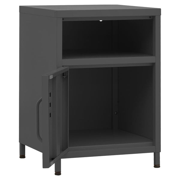 vidaXL Nightstands 2 pcs. Anthracite 35x35x51 cm Steel