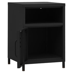 vidaXL Nightstands 2 pcs. Black 35x35x51 cm Steel