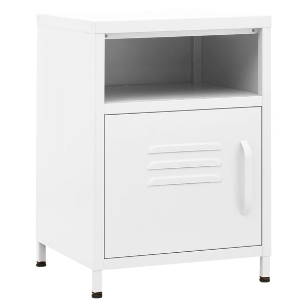 vidaXL Nightstands 2 pcs. White 35x35x51 cm Steel