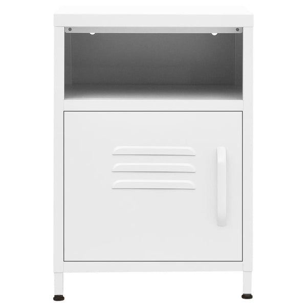 vidaXL Nightstands 2 pcs. White 35x35x51 cm Steel