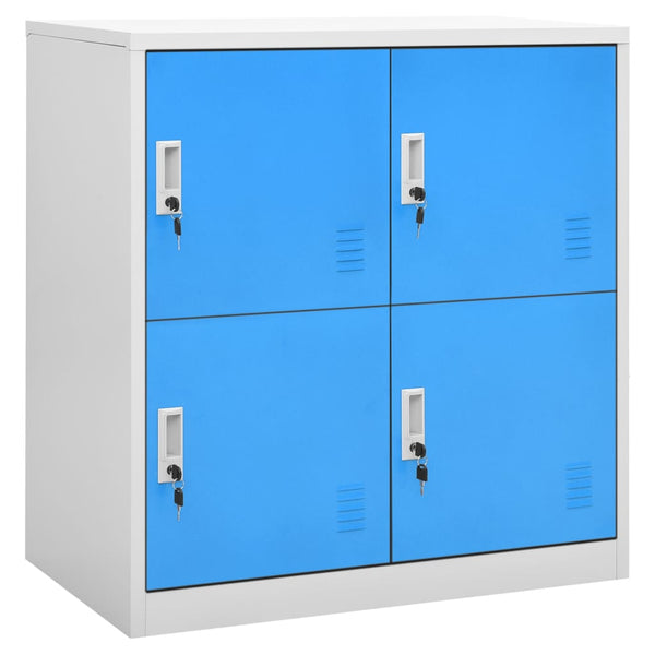 vidaXL Locker Cabinets 2 pcs. Light Gray and Blue 90x45x92.5cm Steel