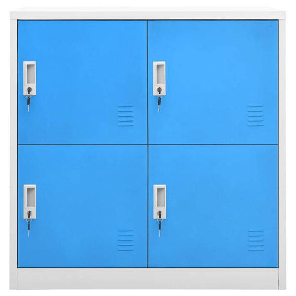 vidaXL Locker Cabinets 2 pcs. Light Gray and Blue 90x45x92.5cm Steel