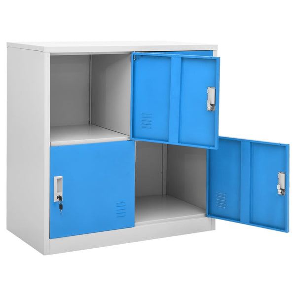 vidaXL Locker Cabinets 2 pcs. Light Gray and Blue 90x45x92.5cm Steel