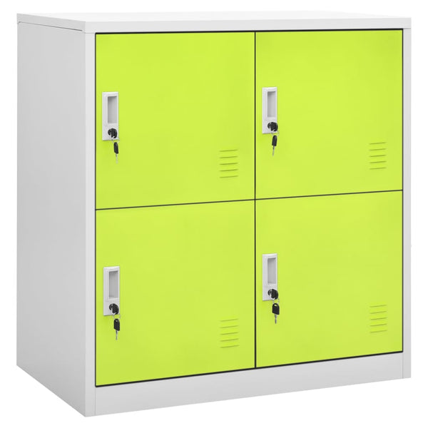 vidaXL Locker Cabinets 2 pcs Light Gray and Green 90x45x92.5cm Steel