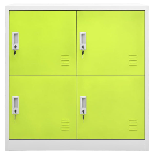 vidaXL Locker Cabinets 2 pcs Light Gray and Green 90x45x92.5cm Steel