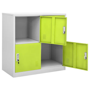 vidaXL Locker Cabinets 2 pcs Light Gray and Green 90x45x92.5cm Steel