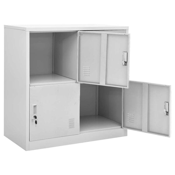 vidaXL Locker Cabinets 5 pcs. Light Gray 90x45x92.5 cm Steel