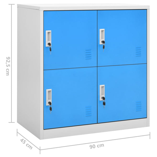 vidaXL Locker Cabinets 5 pcs Light Grey and Blue 90x45x92.5cm Steel