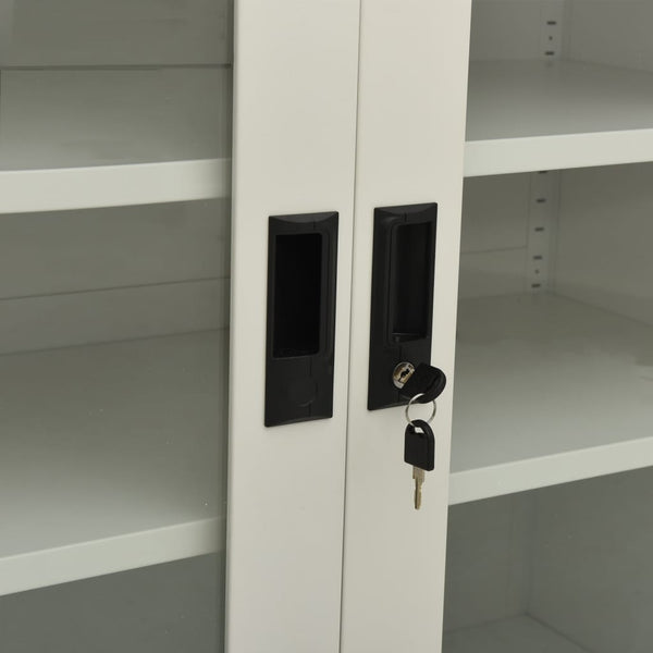Büroschrank mit Pflanzkasten Hellgrau 90x40x128 cm Stahl