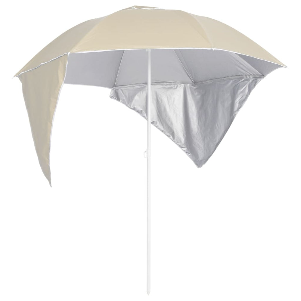 vidaXL Beach Parasol with Side Panels Sand-coloured 215 cm