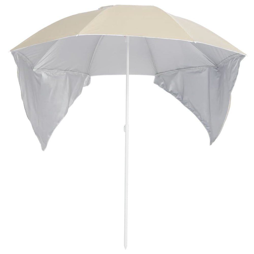 vidaXL Beach Parasol with Side Panels Sand-coloured 215 cm