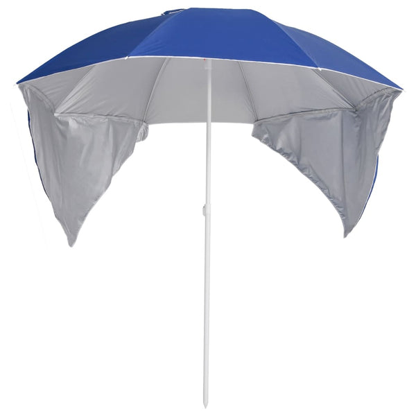 vidaXL Beach Parasol with Side Panels Blue 215 cm