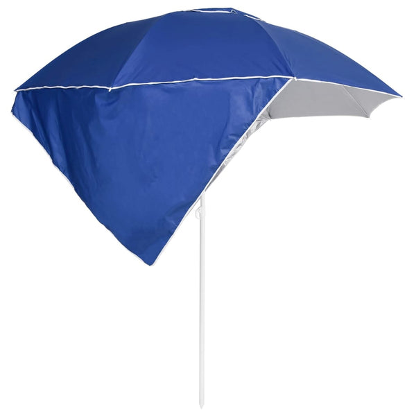 vidaXL Beach Parasol with Side Panels Blue 215 cm
