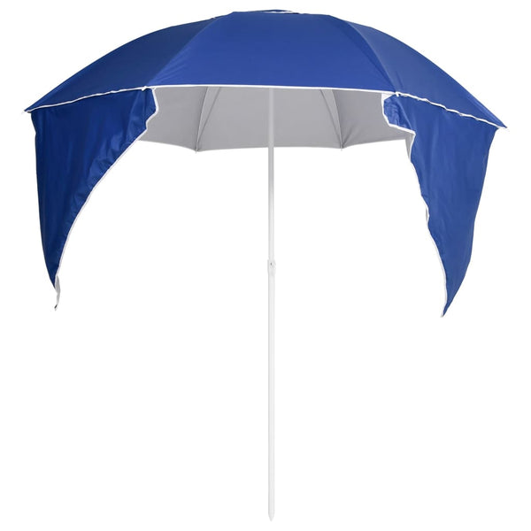 vidaXL Beach Parasol with Side Panels Blue 215 cm
