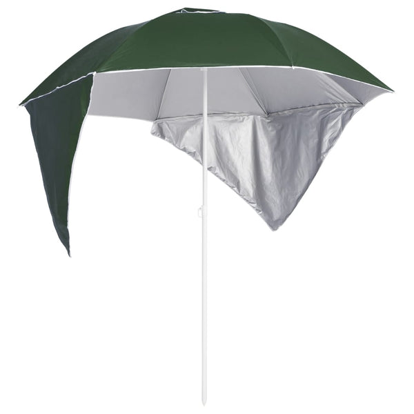 vidaXL Beach Umbrella with Side Panels Green 215 cm