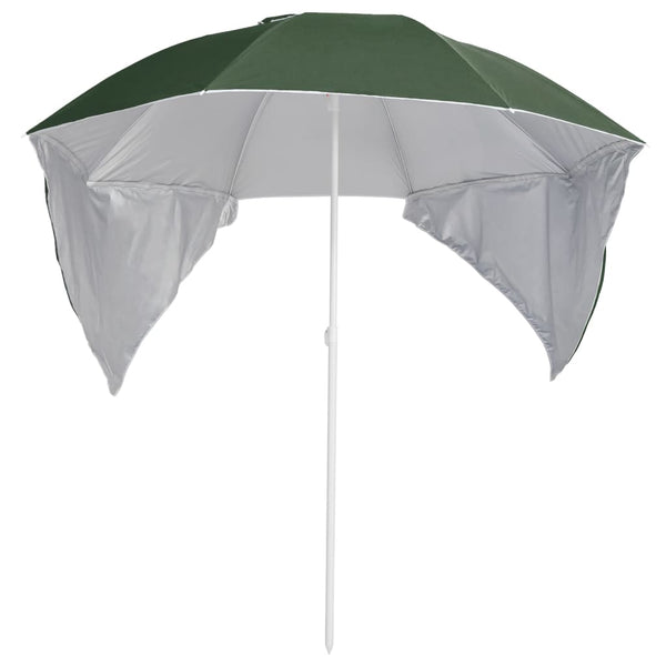 vidaXL Beach Umbrella with Side Panels Green 215 cm