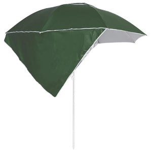 vidaXL Beach Umbrella with Side Panels Green 215 cm