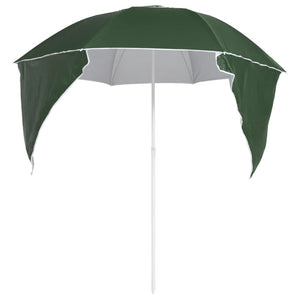 vidaXL Beach Umbrella with Side Panels Green 215 cm