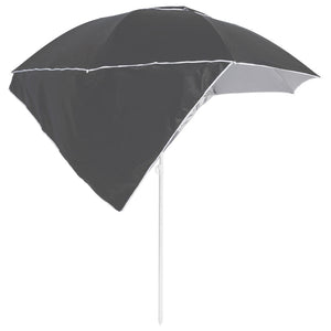 vidaXL Beach Parasol with Side Panels Anthracite 215 cm