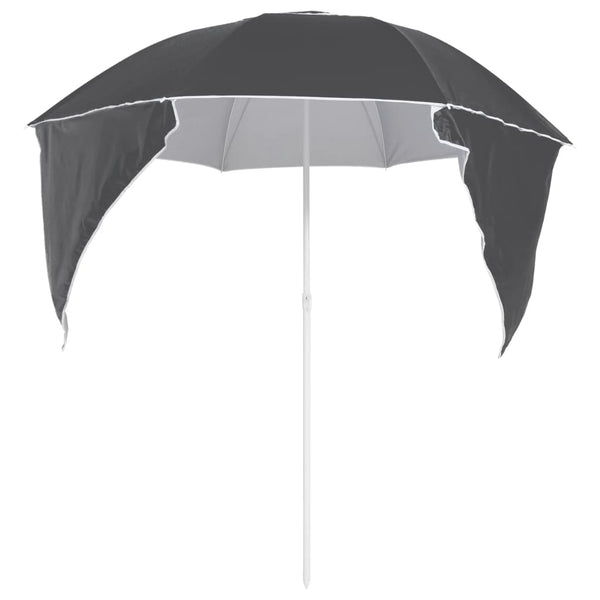 vidaXL Beach Parasol with Side Panels Anthracite 215 cm