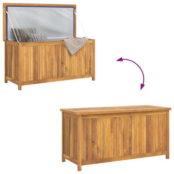 vidaXL Garden Storage Box 114x50x58 cm Solid Teak Wood