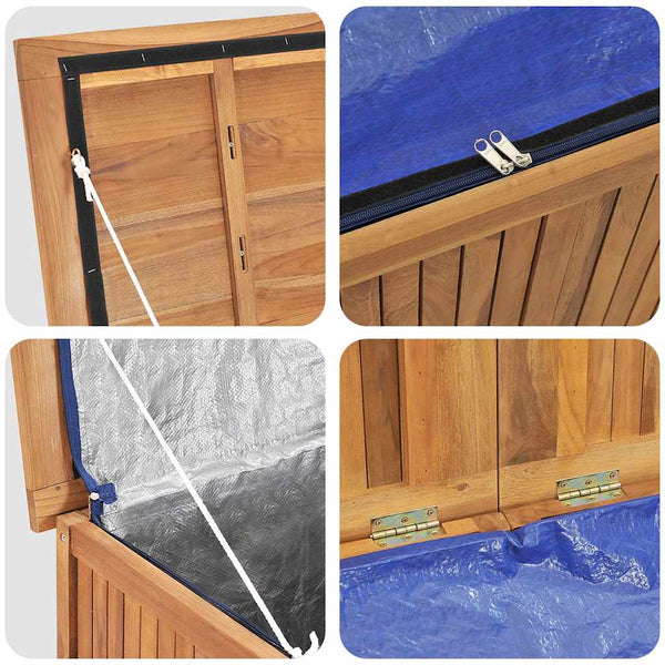 vidaXL Garden Storage Box 114x50x58 cm Solid Teak Wood