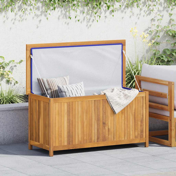 vidaXL Garden Storage Box 114x50x58 cm Solid Teak Wood