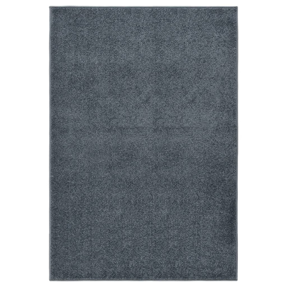 Anthrazit Kurzflor Teppich 160x230 cm