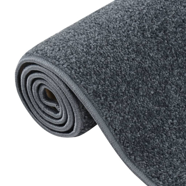Anthrazit Kurzflor Teppich 160x230 cm
