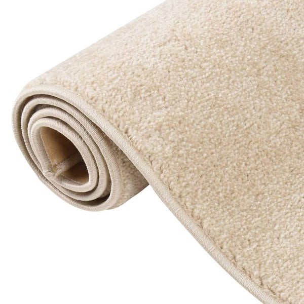 Beiger Kurzflor Teppich 160x230 cm