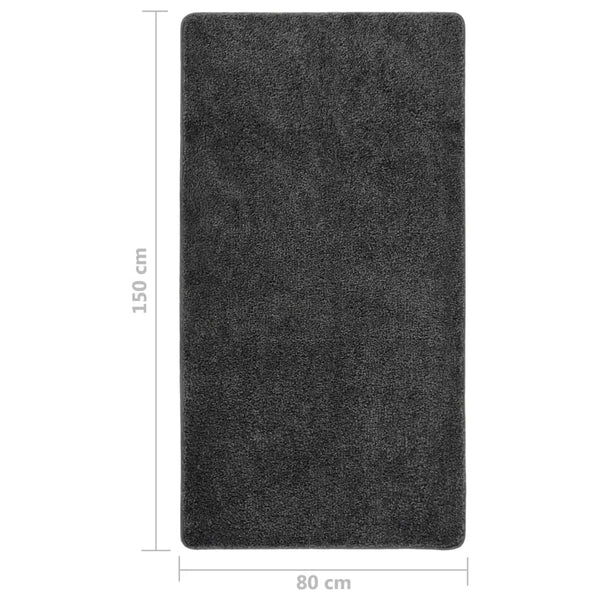 Dunkelgrauer Shaggy Teppich 80x150 cm