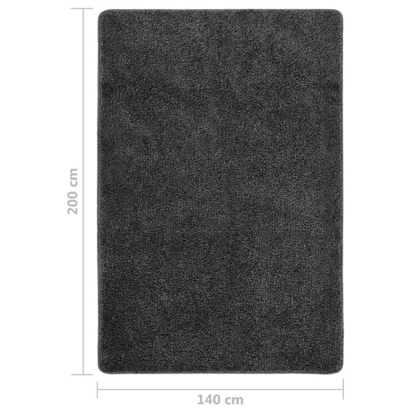 Dunkelgrauer Shaggy Teppich 140x200 cm