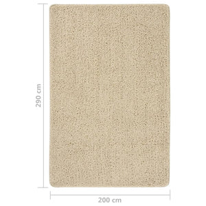 Creme Shaggy Teppich 200x290 cm