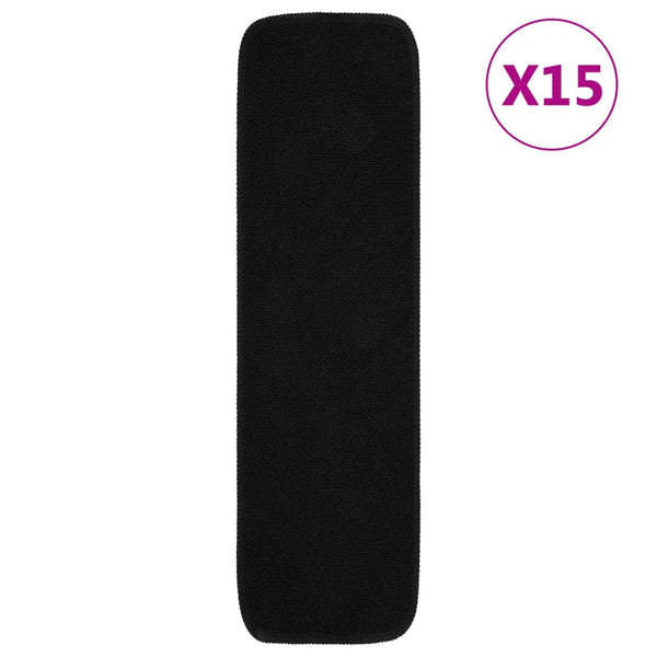 Antirutsch Stufenmatten Schwarz 75x20cm, 15er Set
