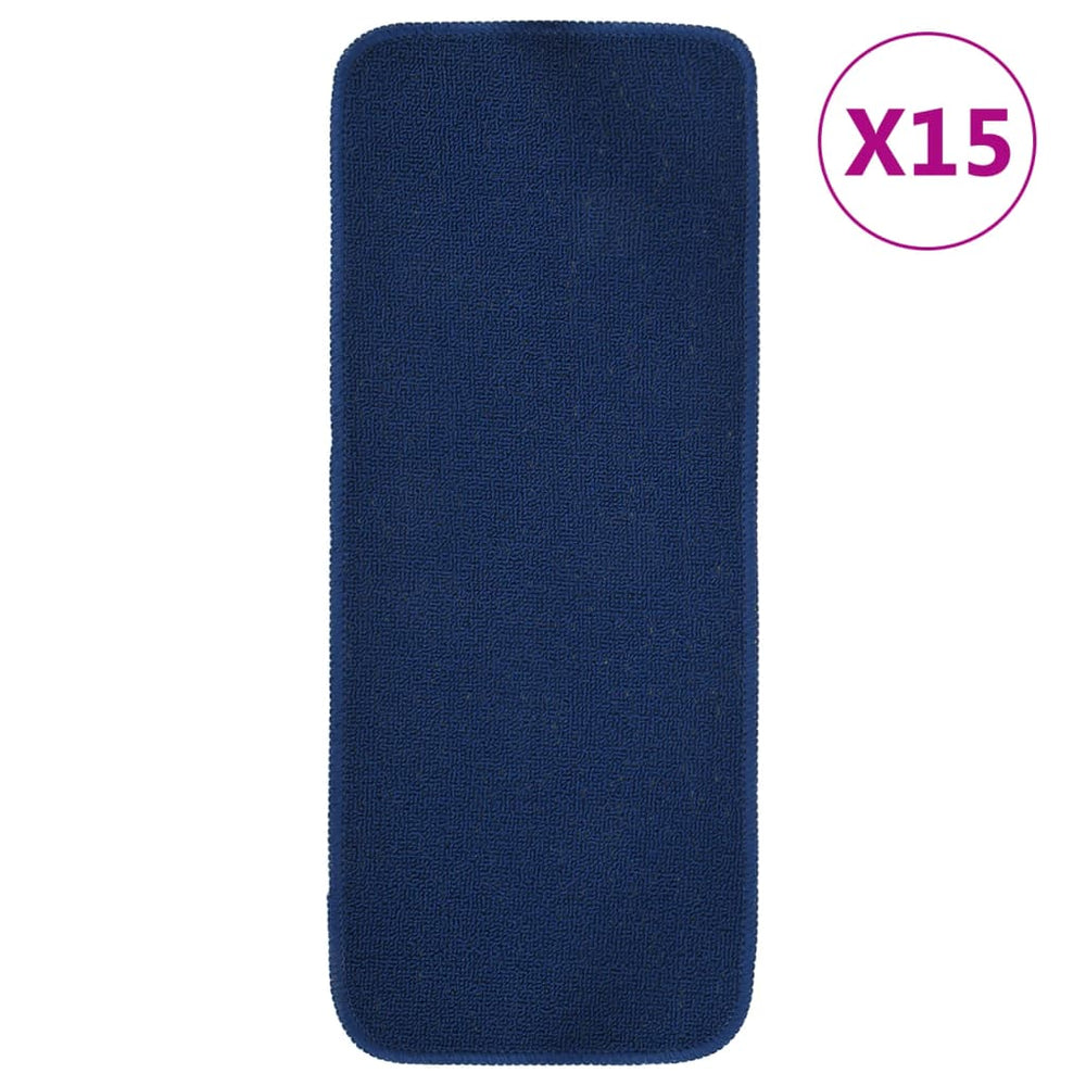 Marineblaue Antirutsch-Stufenmatten, 15er Set