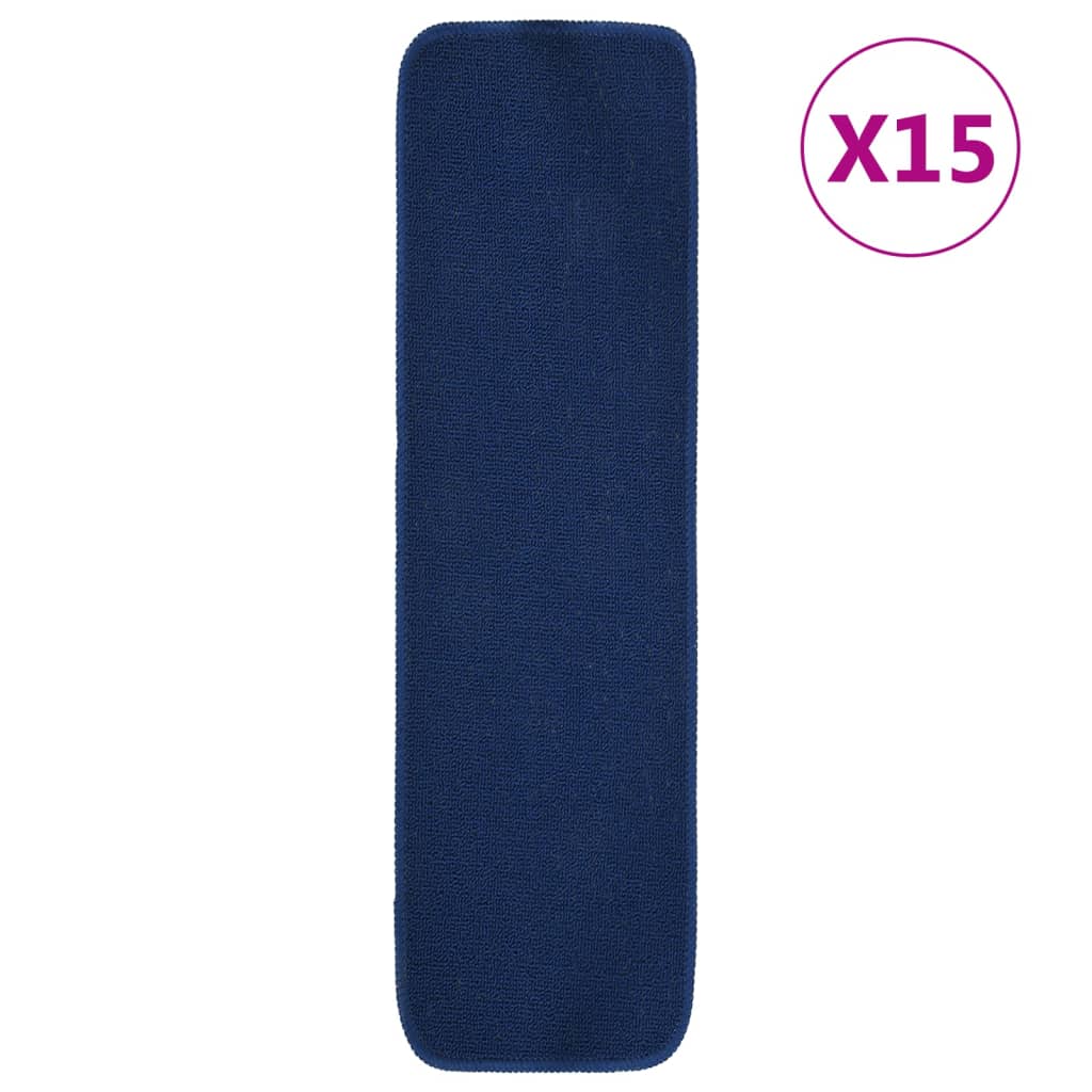 Marineblaue Antirutsch-Stufenmatten, 15er Set