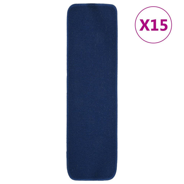 Marineblaue Antirutsch-Stufenmatten, 15er Set