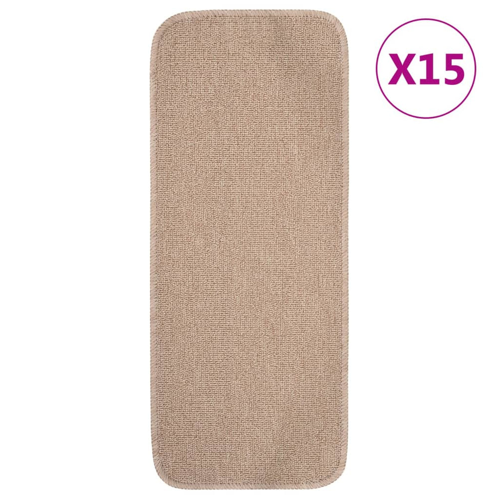 Antirutsch Stufenmatten Beige 60x25cm, 15er Set