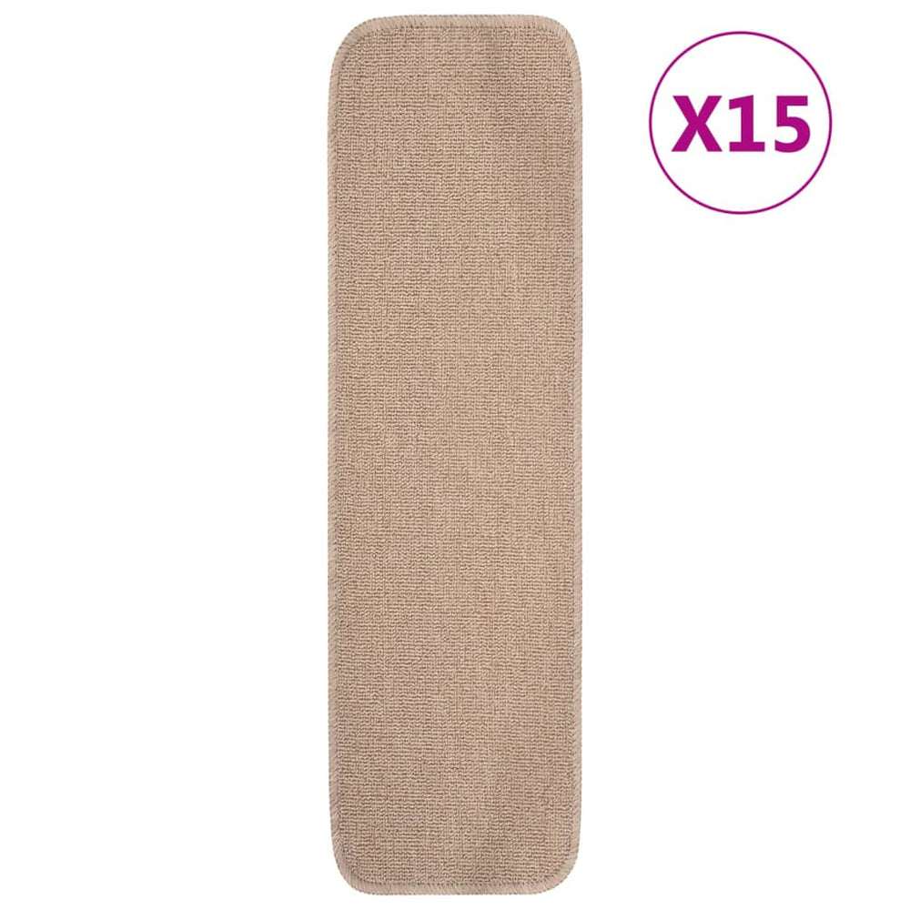 Antirutsch Stufenmatten Beige 75x20cm, 15er Set
