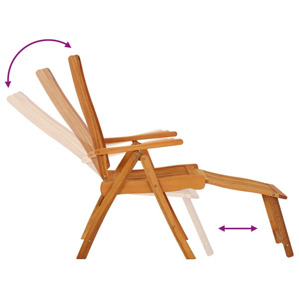 vidaXL Folding Garden Chairs with Footrests 2 pcs. Eucalyptus Wood
