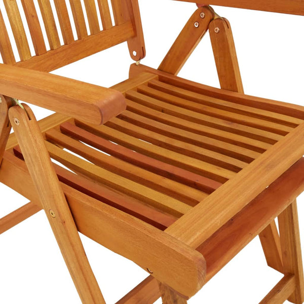 vidaXL Folding Garden Chairs with Footrests 2 pcs. Eucalyptus Wood