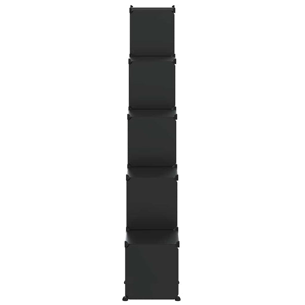 vidaXL Modular Shelving Unit with 15 Cubes Black PP