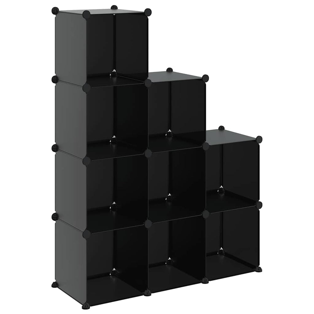 vidaXL Shelf Unit with 9 Cubes Black PP