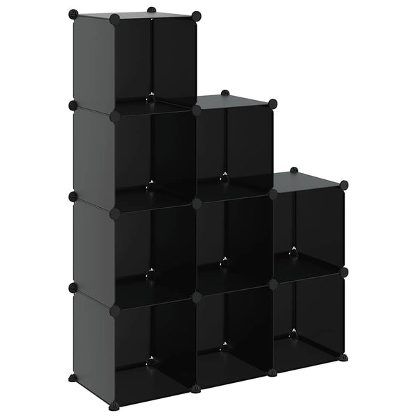 vidaXL Shelf Unit with 9 Cubes Black PP