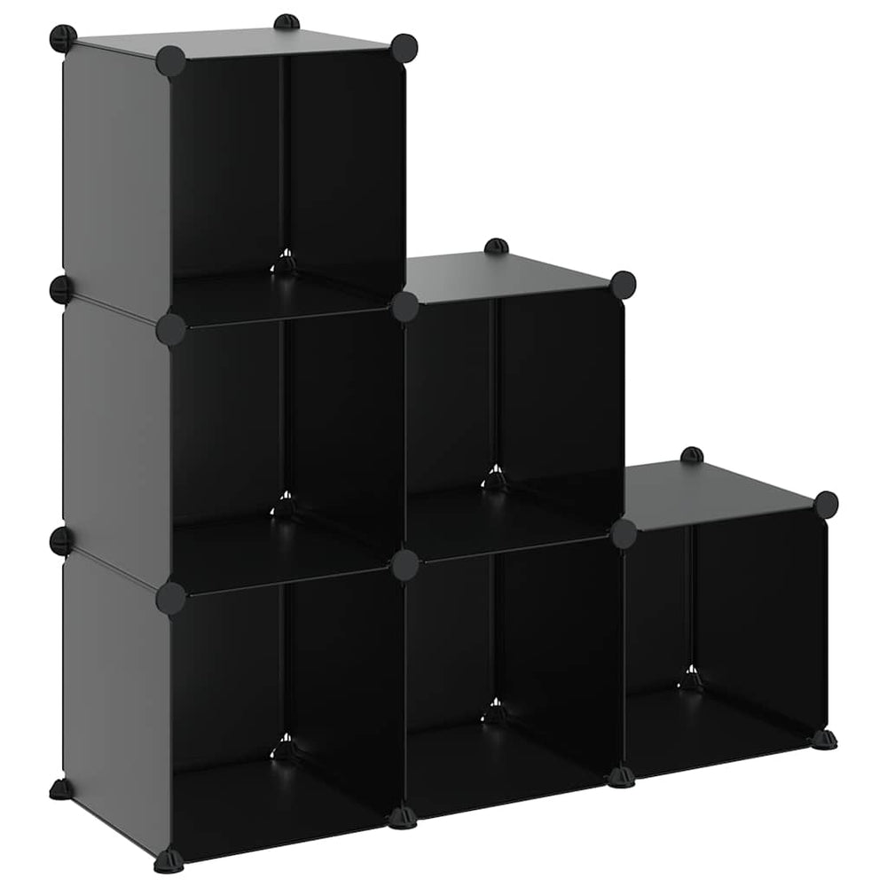 vidaXL 6-Cube Shelf Unit Black PP