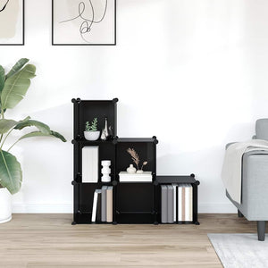 vidaXL 6-Cube Shelf Unit Black PP