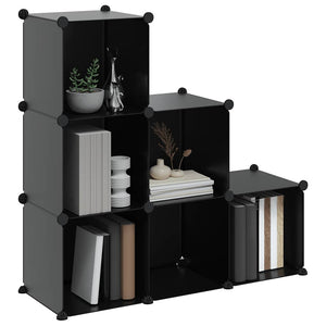 vidaXL 6-Cube Shelf Unit Black PP