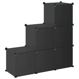 vidaXL 6-Cube Shelf Unit Black PP
