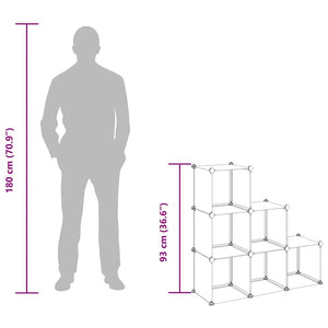 vidaXL 6-Cube Shelf Unit Black PP