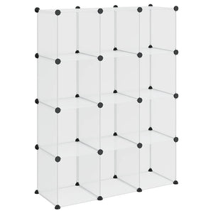 vidaXL 12-Cube Storage Organiser Transparent PP